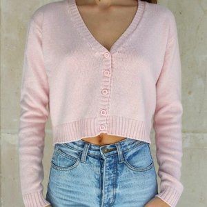 pink cardigan, one size, brandy melville